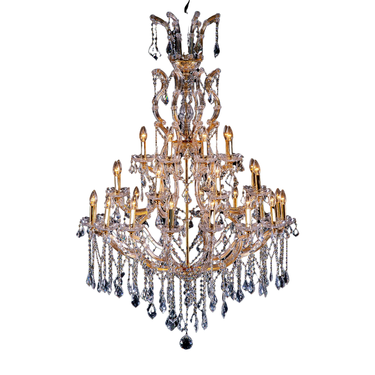 Maria Theresa - 3 Tier 32 Globe Gold Chandelier