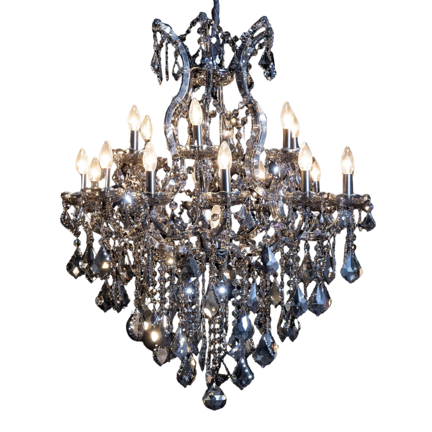 Maria Theresa - 2 Tier 18 Globe Smoke Chandelier