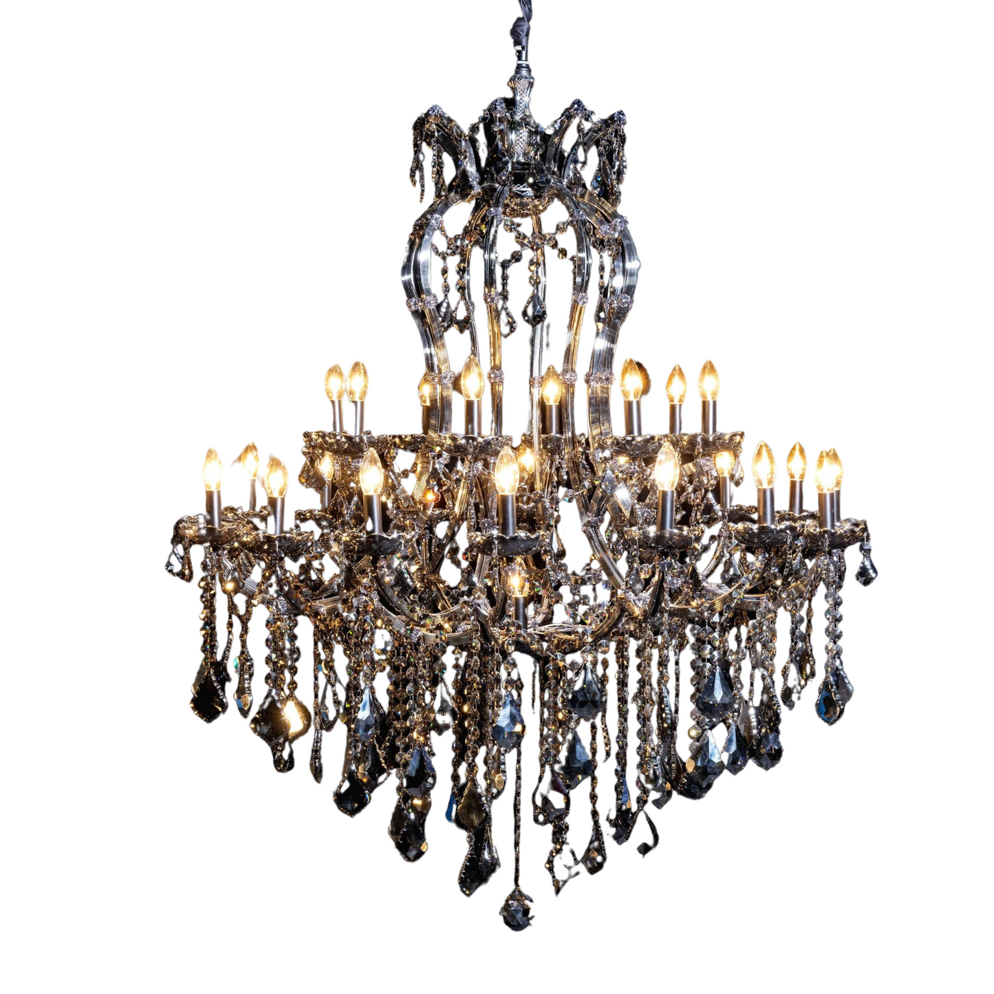 Maria Theresa - 2 Tier 24 Globe Smoke Chandelier