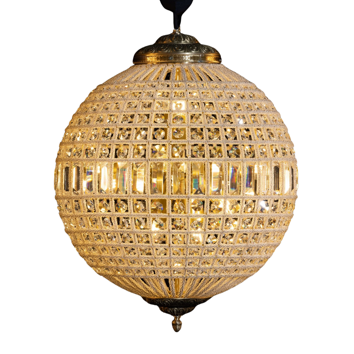 Golden Ball - 5 Globe Vintage Chandelier