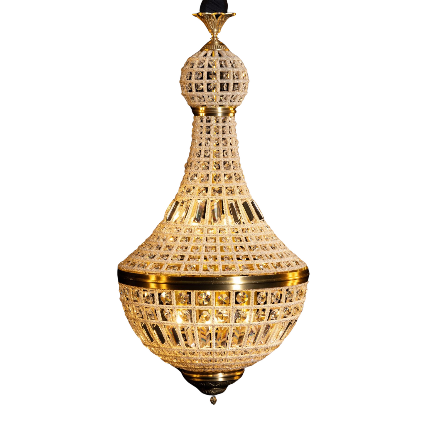 Golden Long Vintage Basket - 7 Globe Vintage Chandelier